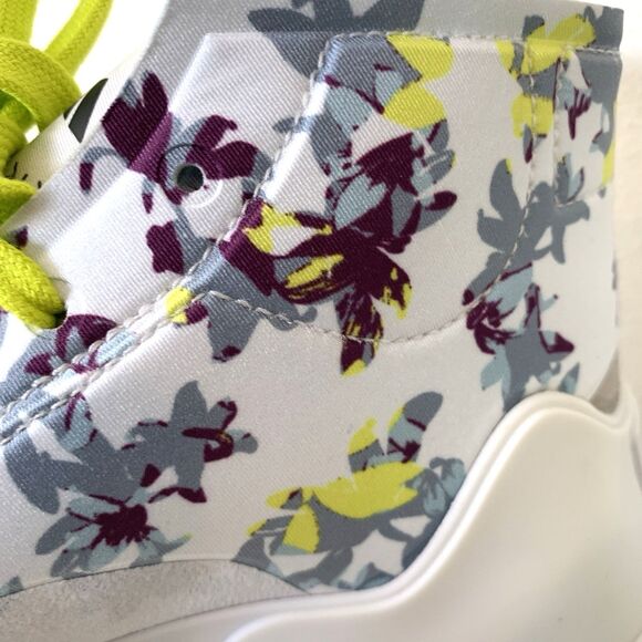 Adidas Stella McCartney White ASMC Treino Mid Cut Floral Print Shoes Women's 8.5 - Picture 8 of 9